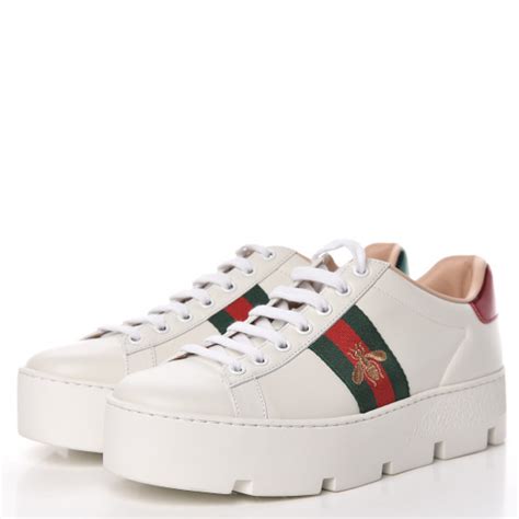 gucci black and white platform sneakers|embroidered sneakers Gucci.